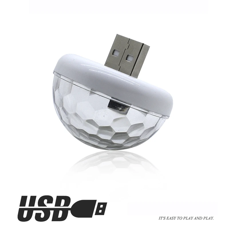 Автомобильный USB музыкальный звук управление лампы RGB DJ 4 Вт DC 5 В сценический эффект освещения вечерние KTV Красочный светодиодный атмосферная Волшебная атмосферная лампа