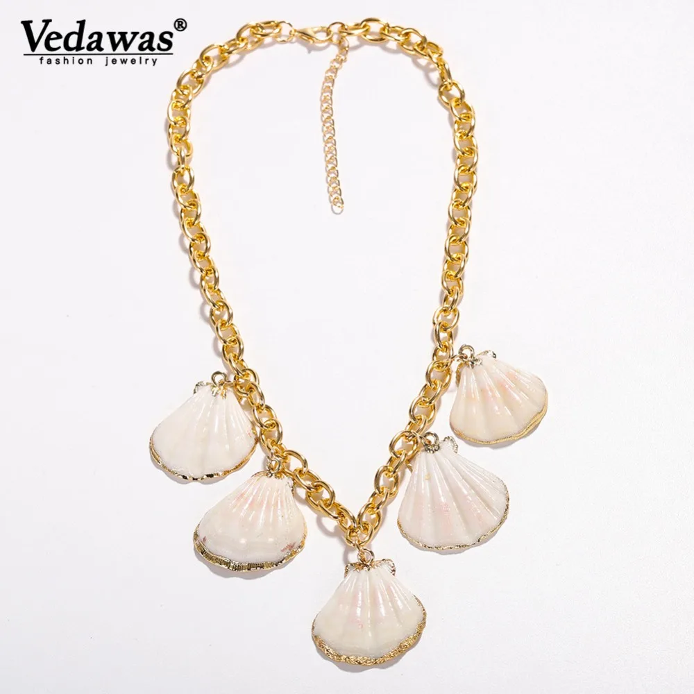 

Vedawas New Bohemian Handmade Shell Necklace For Women Weeding Classic Pendants Party Statement Necklace Jewelry Gifts xg2893