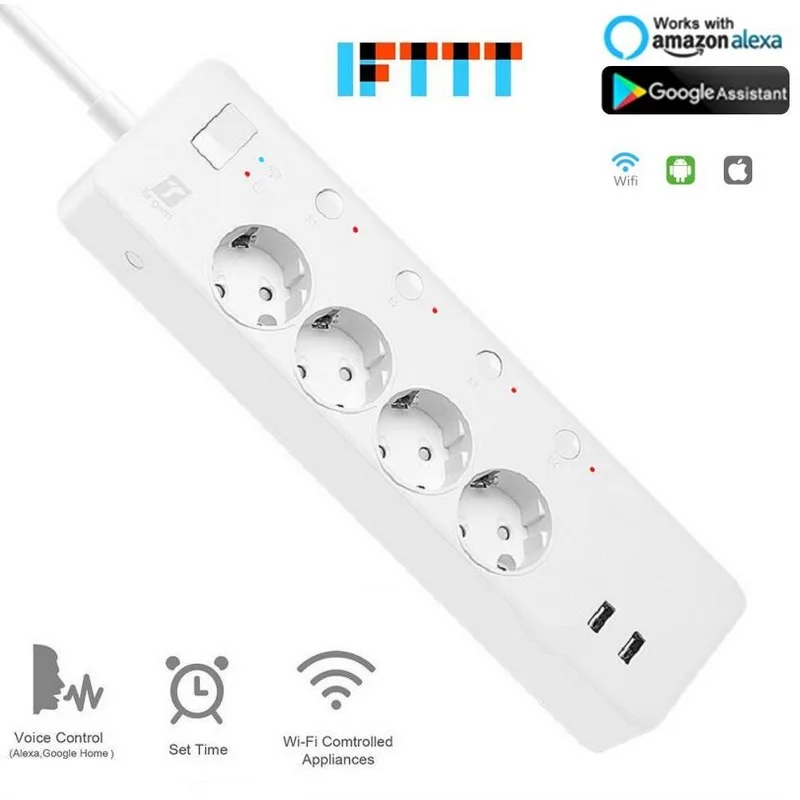 Умный удлинитель с Wi Fi 4 розетки переменного тока 4usb порта|Умные розетки| |