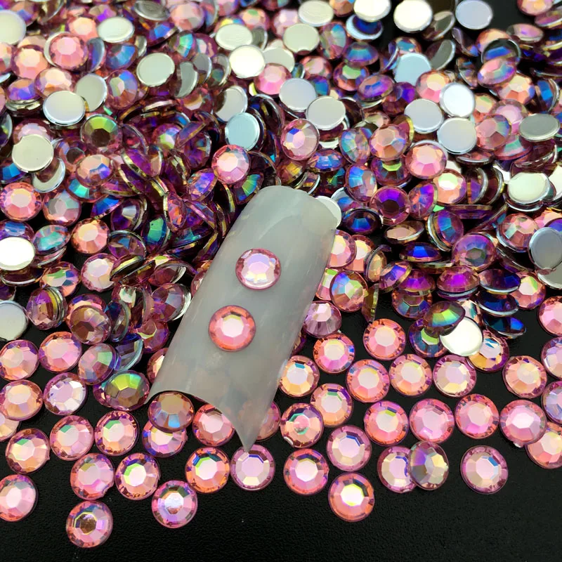 60 шт./упак. 5 мм, Фурнитура для бижутерии, 3D акриловый кристалл украшение для ногтей, со стразами, круглые, цветные, блестящие, украшения для ногтей - Цвет: 11