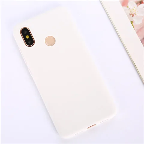 Цветной ТПУ силиконовый чехол для Xiaomi Redmi Note 4X5 Pro Red mi 6 Pro 6A 5 Plus матовый чехол для Xiao mi 8 SE mi A2 Lite A1 - Цвет: White