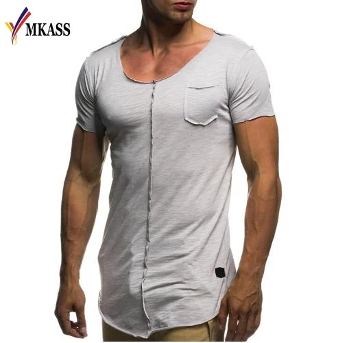 2018 Brand Short Sleeve Fashion Stitching Burrs Men'S Summer Casual T Shirt O-Neck Slim Men T-Shirt Tops Tee Cotton Shirts 3XL | Мужская