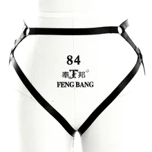 Женский, черный Сексуальная Т-обратно стринги Штаны восточном промежности трусы фетиш одежда бондаж Готический Rave белье для Для женщин