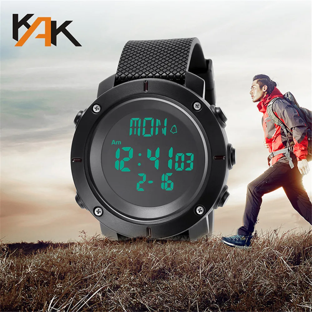 

KAK Watch Brand Fashion High-End Men's 30M Waterproof Watch Step Counter Electronic Clock Sport Watch relogio inteligente New #A