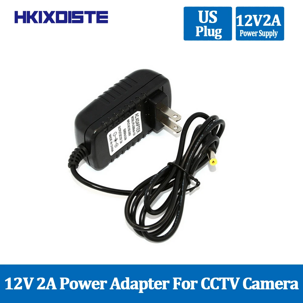 

HKIXDISTE AC DC Adapter DC 12V 2A AC 100-240V Converter Adapter Charger Power Supply US Plug Black Wholesale Free Shipping