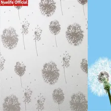 Дешевые Одуванчик узор Электростатическая стеклянная пленка для окна матовый Непрозрачный солнцезащитный крем для ванной комнаты гостиная изоляционная стеклянная наклейка