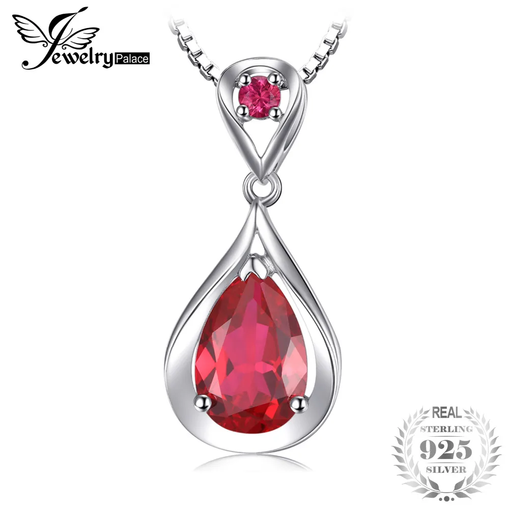 Jewelrypalace модные 4.3ct Pigeon Blood Red Рубиновая подвеска Твердые стерлингового серебра 925