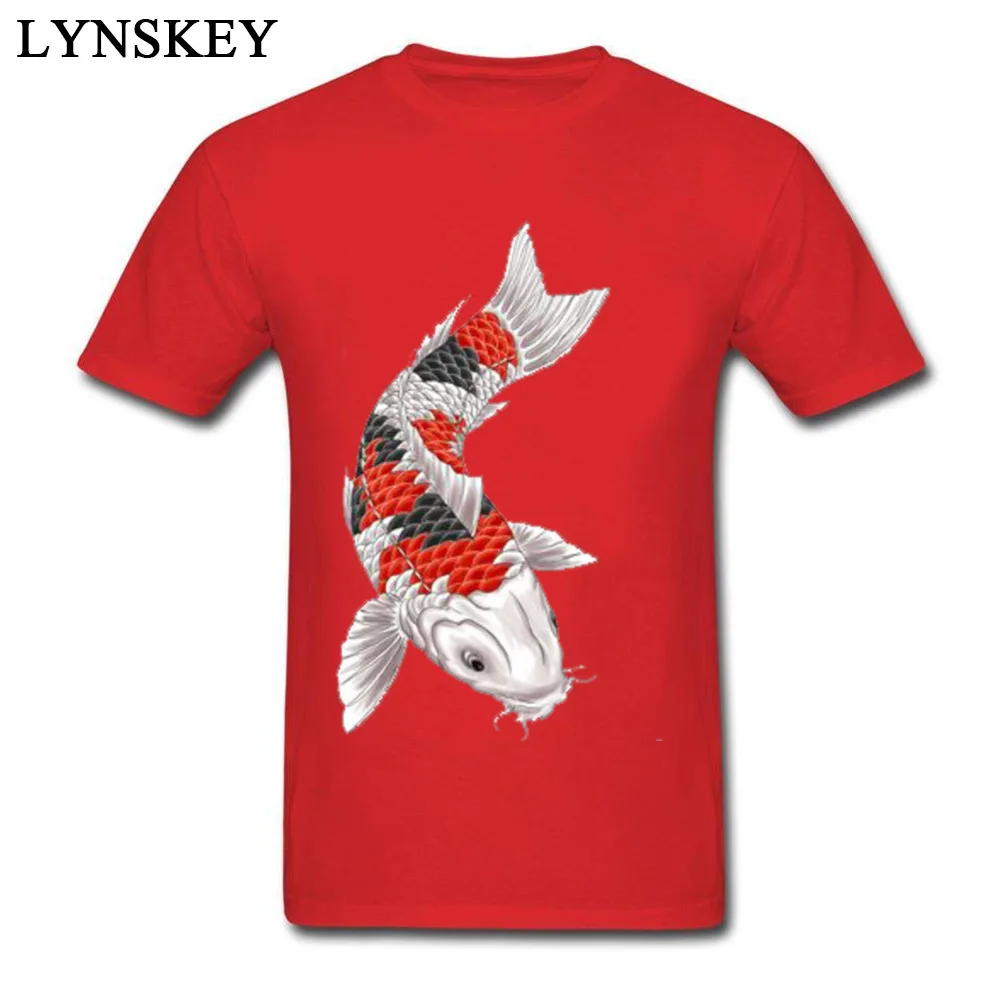 Special Design Summer/Fall 4-2-fish-tattoos-picture Short Sleeve T Shirts 100% Cotton Crew Neck Men's Tops Shirt Print Sweatshirts red