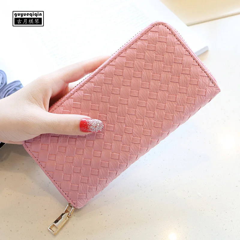 Women Wallet 2018 Korean Fashion Long Wallet Multicolor Woven Zipper