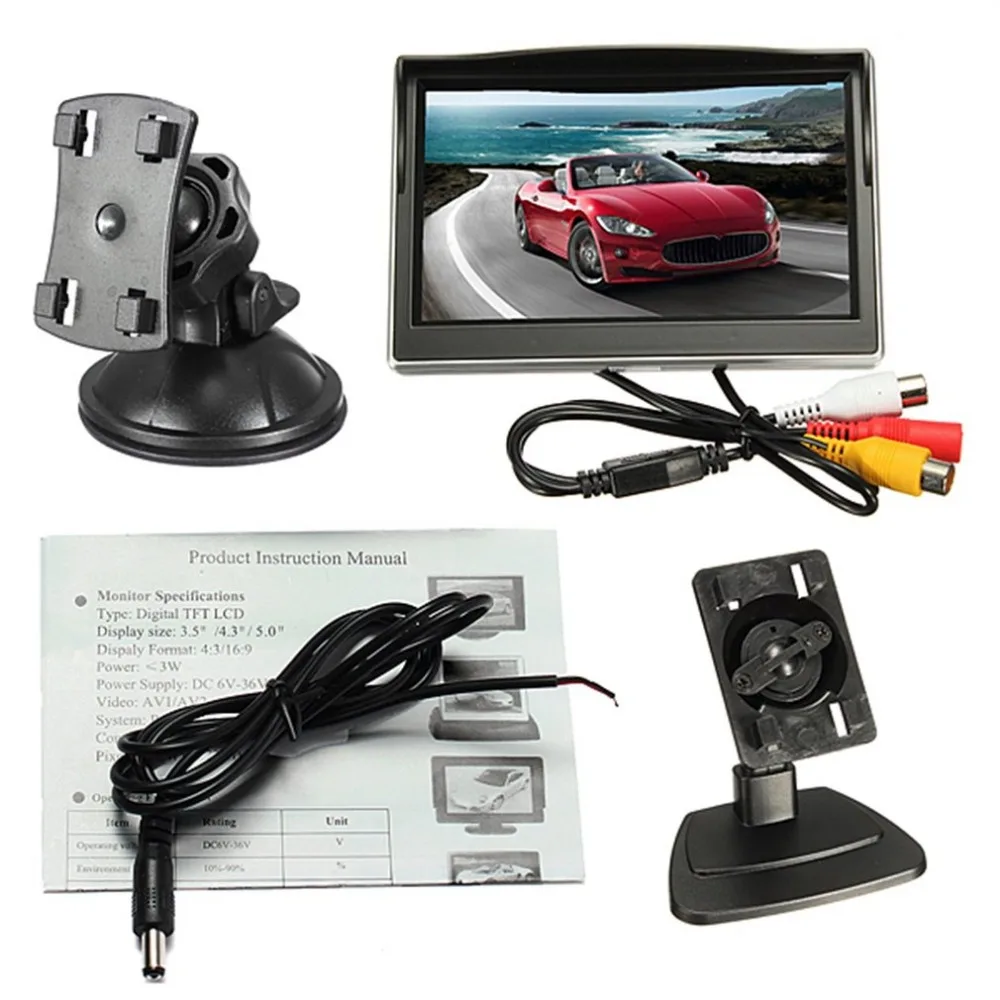 5 дюймовый 800*480 TFT LCD цифровой цветной экран автомобильный монитор с присоской и