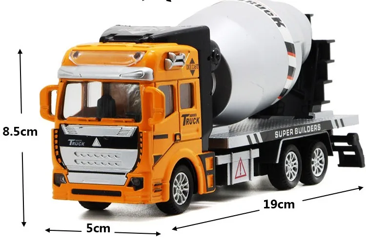 Trucks Alloy Toy Excavator Models Model Children Toys Car Self-discharging Truck Concrete Electronic Metal Educational 2021