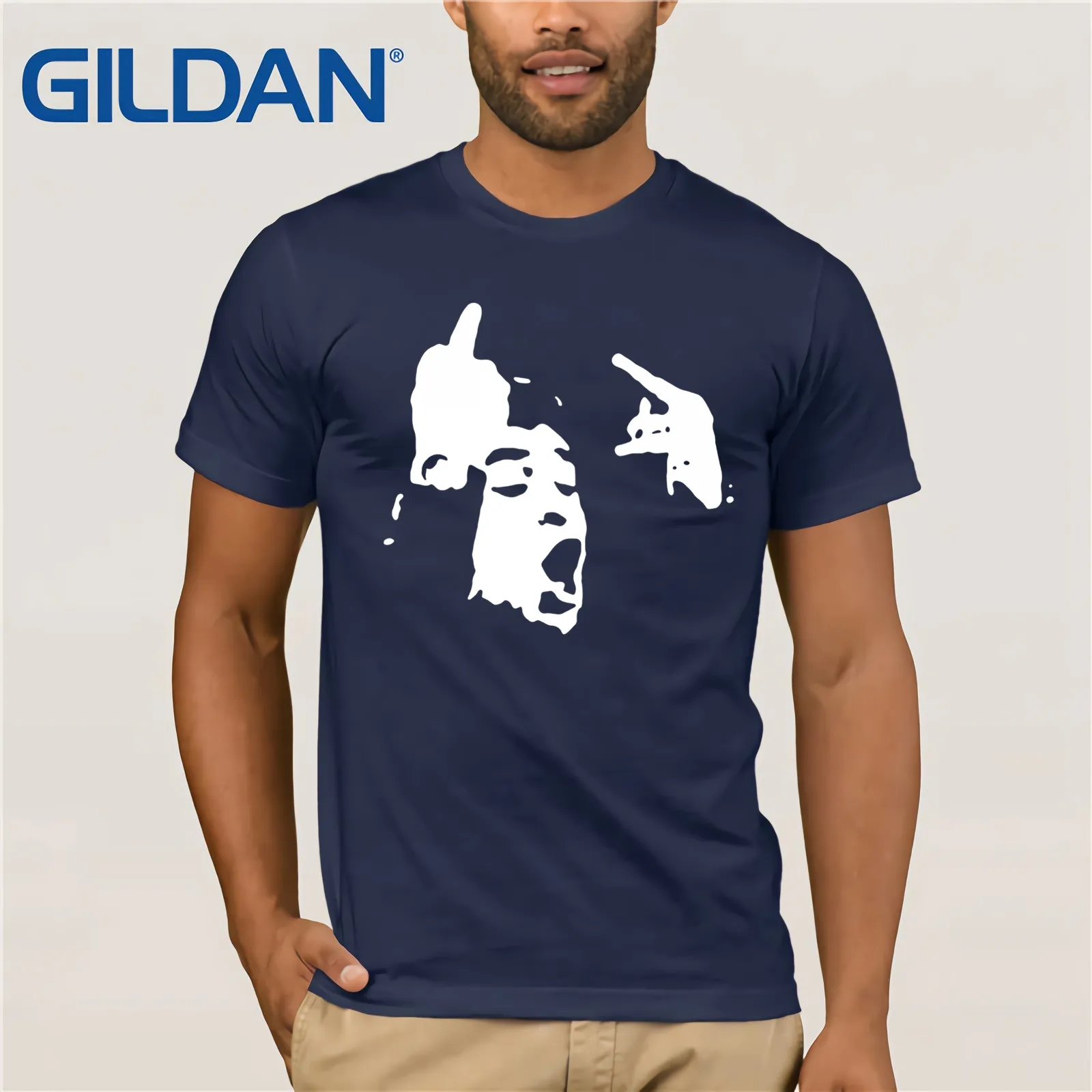 Diego Maradona футболка finger gesture Argentina rude drunk football Cool casual pride Футболка Мужская Унисекс модная - Цвет: navy