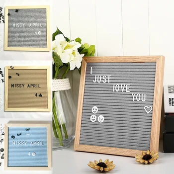 

Hot Beautiful Felt Letter Board Wooden Frame Changeable Mark Numbers Characters Message Boards for Home Office Signs