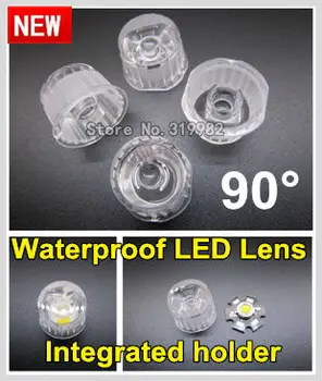 

200pcs/lot, LED lens 90 degree, waterproof lenses with lens bracket set together, LED spot light lamp PMMA lens, free ship