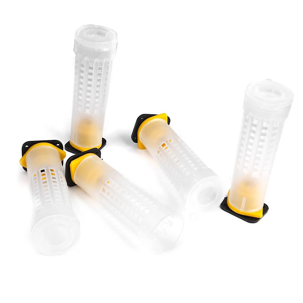 Beekeep Queen Bee Hair Roller Cages W/ Cell Cup Holder and Cell Fixtures Great Queen Bee Rearing Set Tools