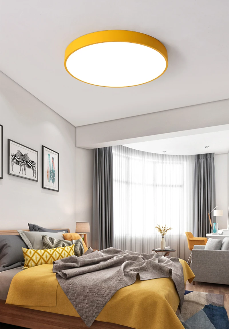 Luzes de Teto Sala de Estar Moderno e Minimalista Varanda do Quarto Ultra fino Rodada Levou Atmosfera Início Quarto Lâmpada Lâmpadas 14 Cheap Luzes de teto