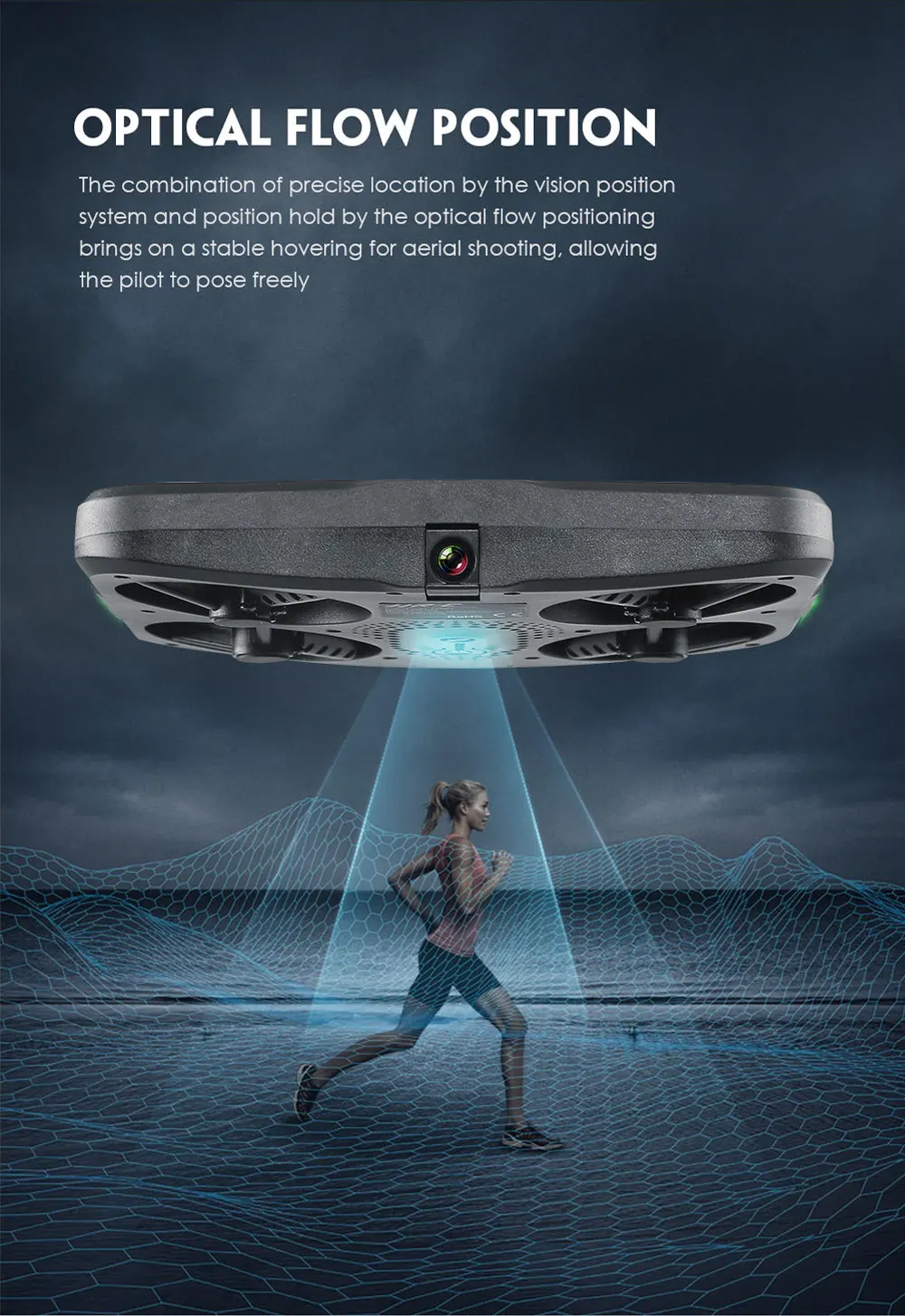 JJRC H59 WiFi FPV RC Drone 720P Camera Vision Optical Flow Positioning Visual Tracking G-sensor Control Quadcopter (2)