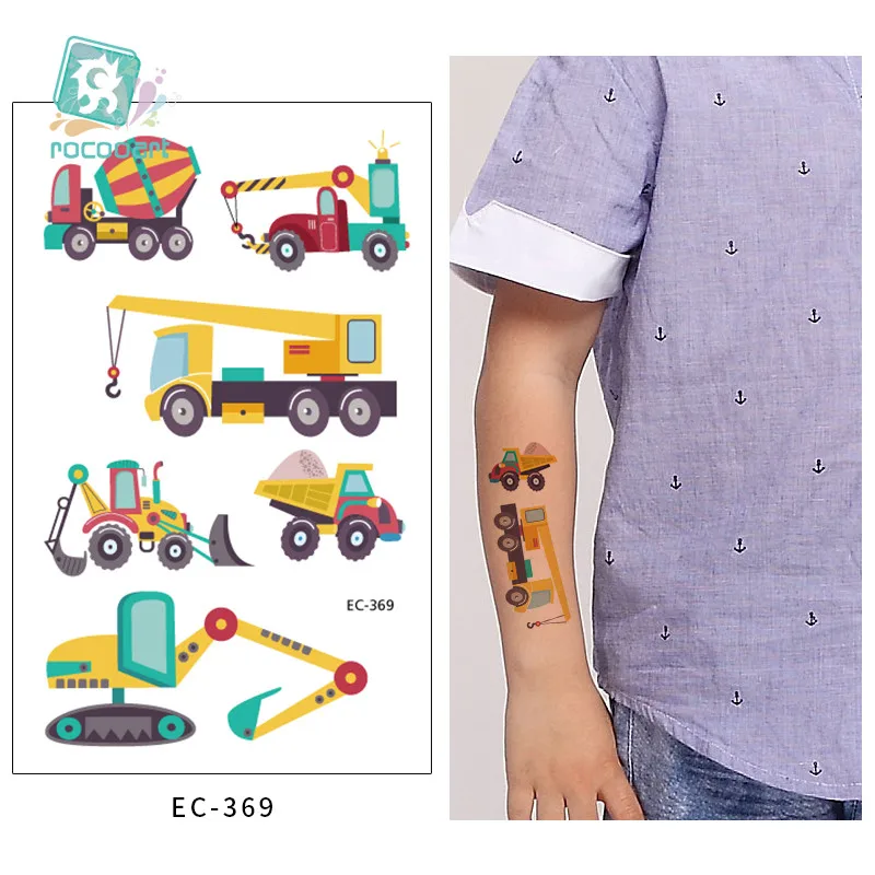 Мода маленький автобус водонепроницаемый временные татуировки дети мультфильм автобус автомобиль татуировки наклейки Дети поддельная флеш-Татуировка - Цвет: EC-369
