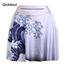 Qickitout Юбки для женщин тонкий новинка, модель высокого качества модные, пикантные тонкий Для женщин Beach Waves теплые Мини-юбки 3D цифровой печати Юбки для женщин