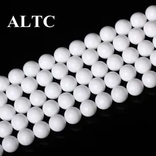 A 4-12mm Wholesale Natural Stone beads For Beading White Round Loose Diy jewelry making