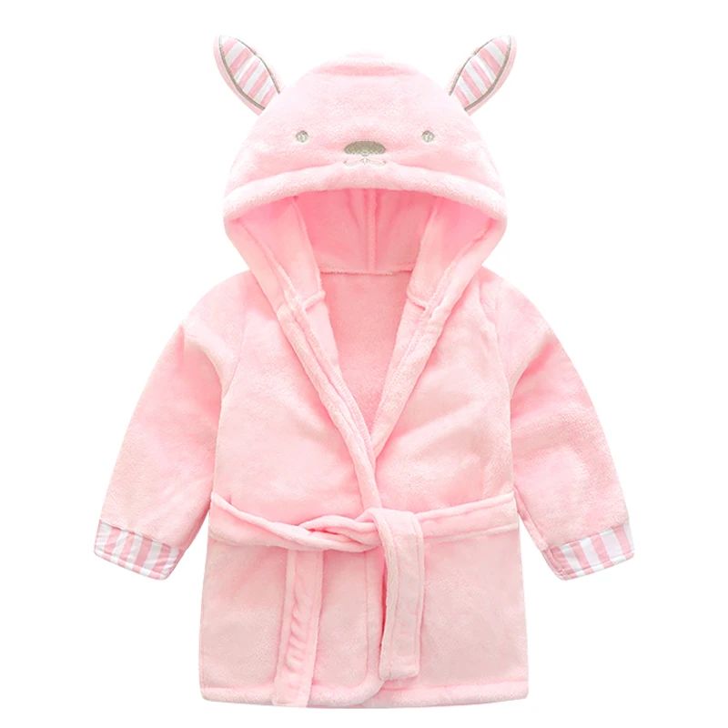 Детская одежда для мальчиков и девочек халаты зима-осень халат для купания с изображением мультипликационных персонажей для малышей одежда для сна и халат зима розовый кролик медведь