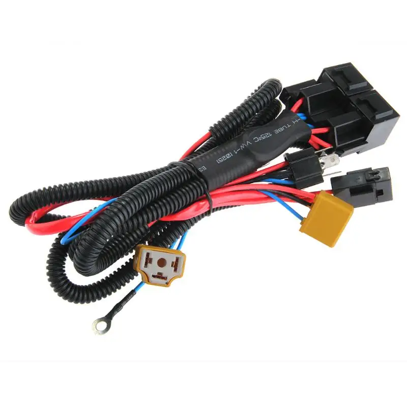 H4/9003 Ceramic Fused Relay Wiring Harness Headlight Bulb Booster