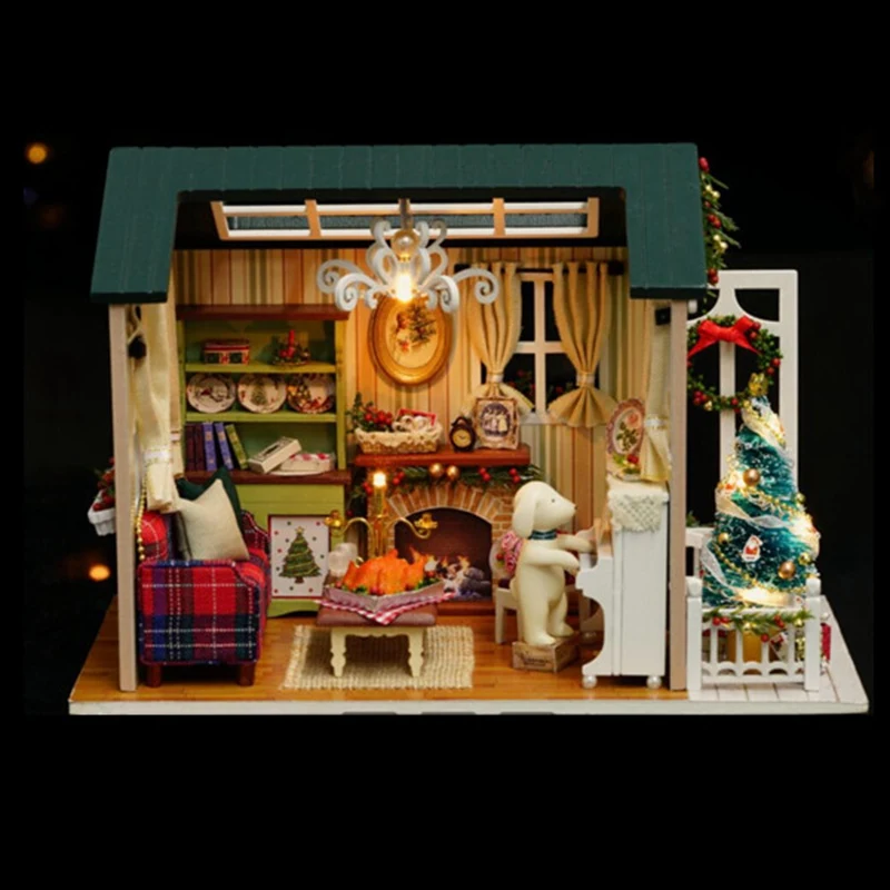 

New CuteRoom Z-009-A Dollhouse Handmake DIY Doll House Miniature Kit Collection Christmas Gift With Light Toy For Children