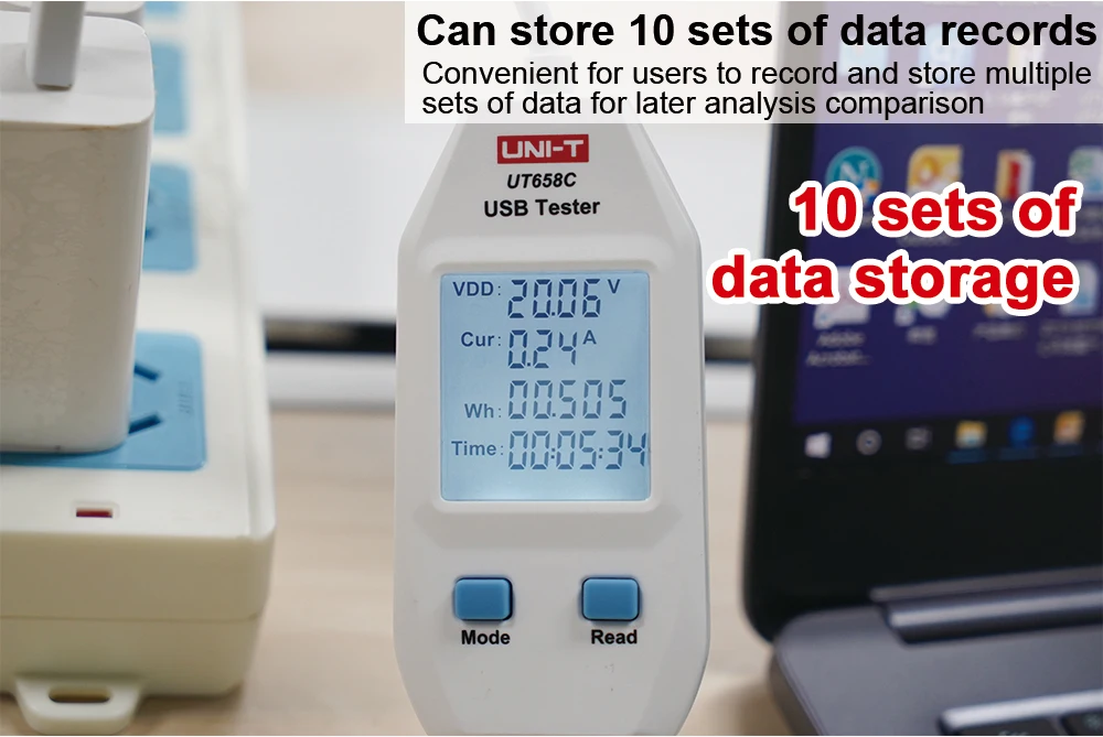 USB тестер UNI-T UT658A/C/двойной Напряжение и ток мониторы вольт ампер цифровой продукт зарядное устройство Емкость метр с хранения данных