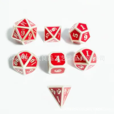 7Pcs Zinc alloy Game Dices Set Board Game Metal Dice Durable Entertainment 46 8 10 12 20 Sided Dice Table Game Dungeons & Dragon