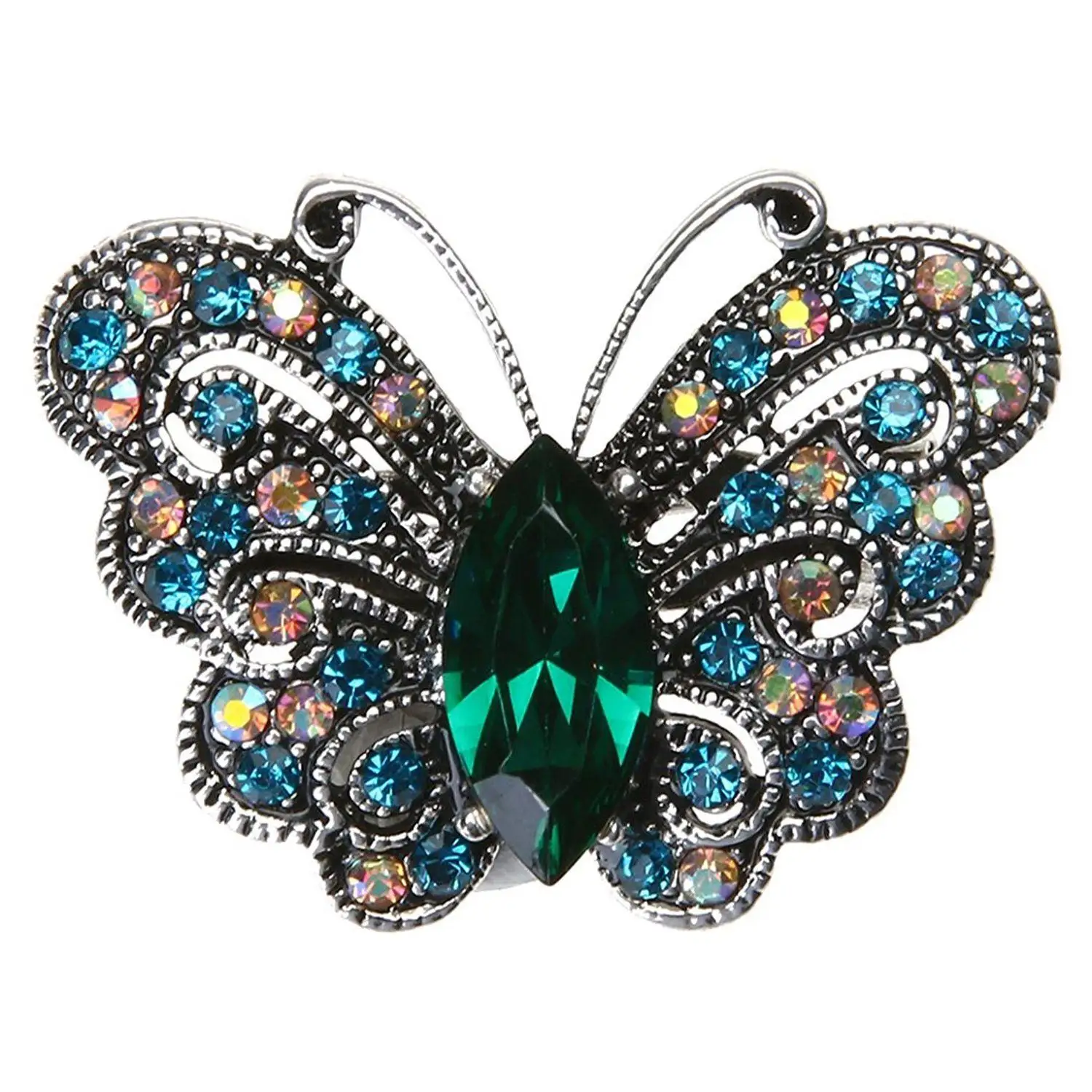 Vintage Butterfly Brooches For Women Antique Silver Color Alloy Insect