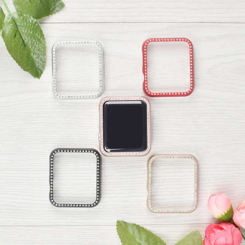 Protective cover for Apple watch case 42mm 38mm iwatch 3 2 1 accessories shatter-resistant Inlaid rhinestone case bumper Protective cover for Apple watch case 42mm 38mm iwatch 3 2 1 accessories shatter-resistant Inlaid rhinestone case bumper