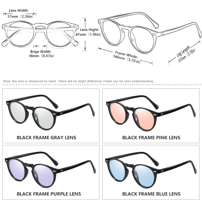 LIOUMO Top Ultralight Round TR90 Polarized Photochromic Sunglasses Men Women UV400 Lens Sun Glasses Discoloration Shades Glasses 4