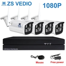 ZSVEDIO, система видеонаблюдения, камера безопасности, IP Cmera, Wi Fi, 1080, P2P, ИК, беспроводная сеть, водонепроницаемая, 2.0MP, HD, NVR, комплекты, камера видеонаблюдения