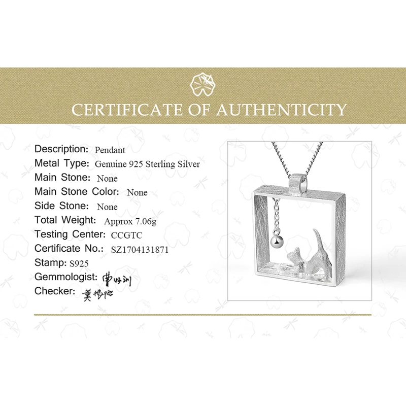 Lotus Fun реальные 925 серебро ручной работы Fine Jewelry Творческий кошка игры шары кулон
