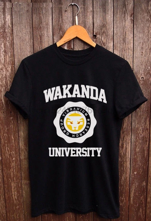 

Wakanda University Logo Black Gray White T Shirt Unisex Man Woman S M L XL 2XL
