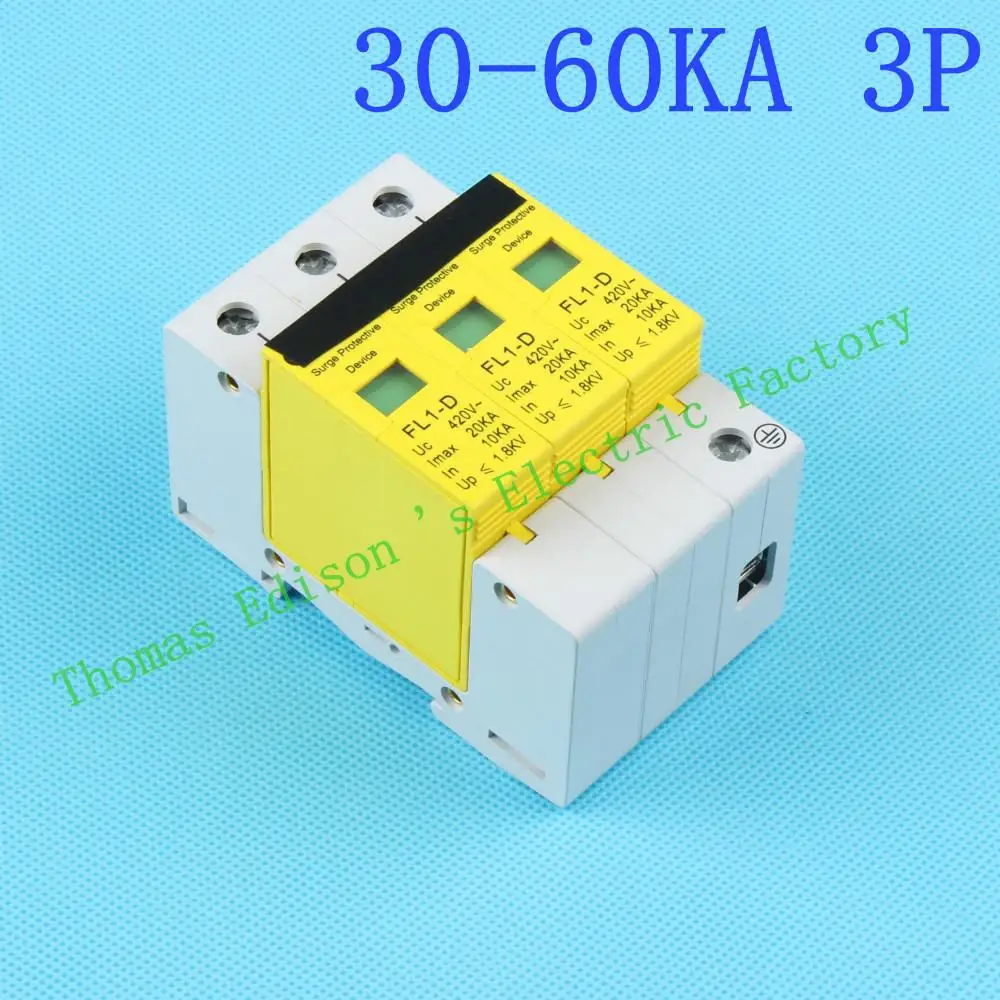 

DMWD SPD 3P 30KA~60KA D ~420VAC Household Surge Protector Protective Low-voltage Arrester Device Surge Protective Device