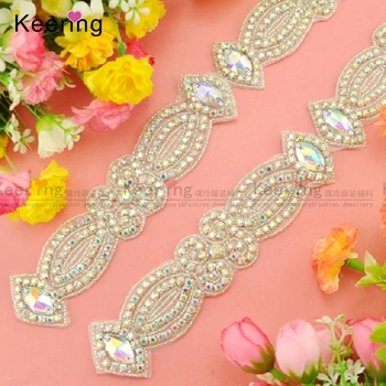 

Handmade Pretty AB Color Crystal Trim For Ladies Dress WRA-690
