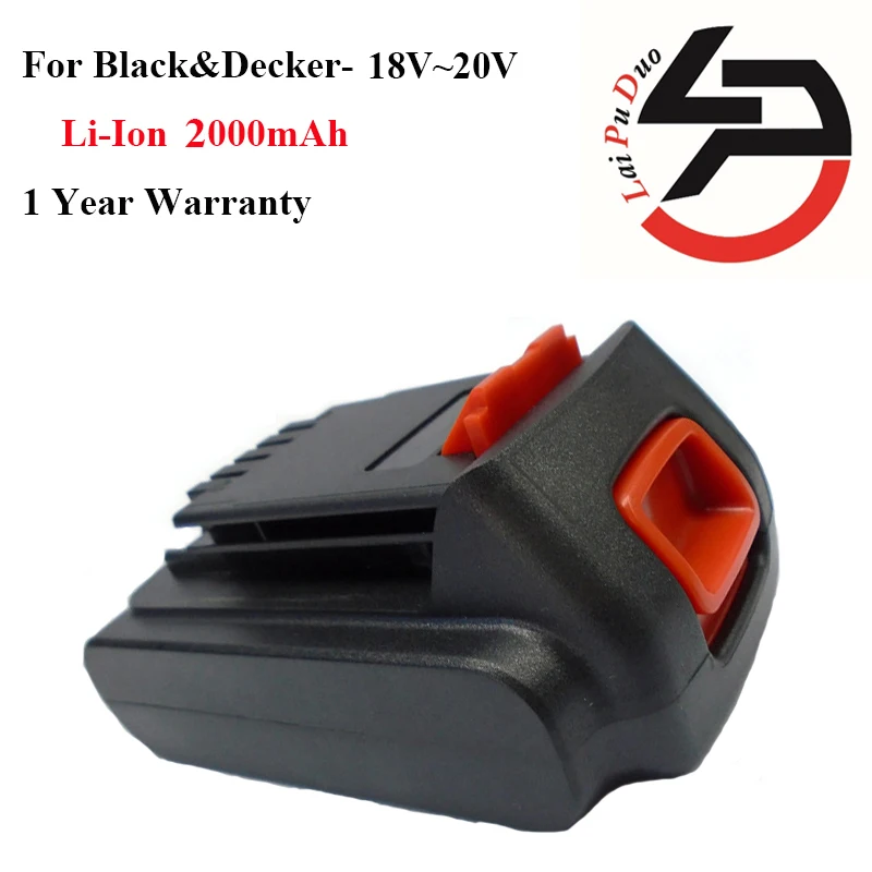 

2.0Ah 18V/20V Li-Ion Replacement Power Tool Battery for Black&Decker: BL1518, LB018-OPE, A1118L HP188 HP186,LB20 LBX20 LBXR20