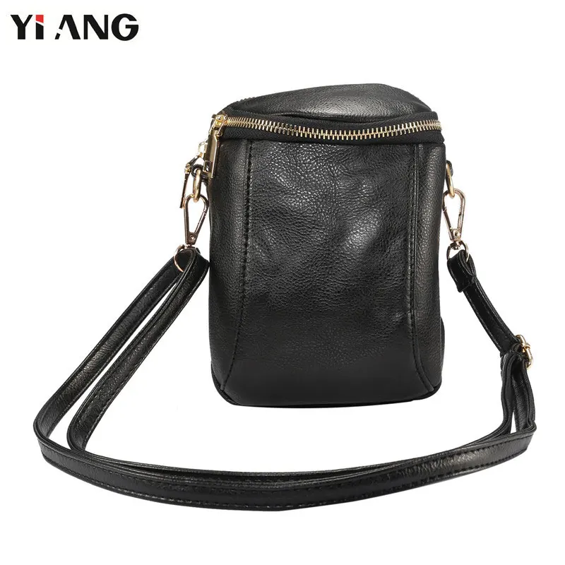 

YIANG 6.4 inch Small Shoulder Bag Women PU Leather Dual Zipper Pouch Fashion Crossbody Bags for Women Wallet Mobile Phone Bag