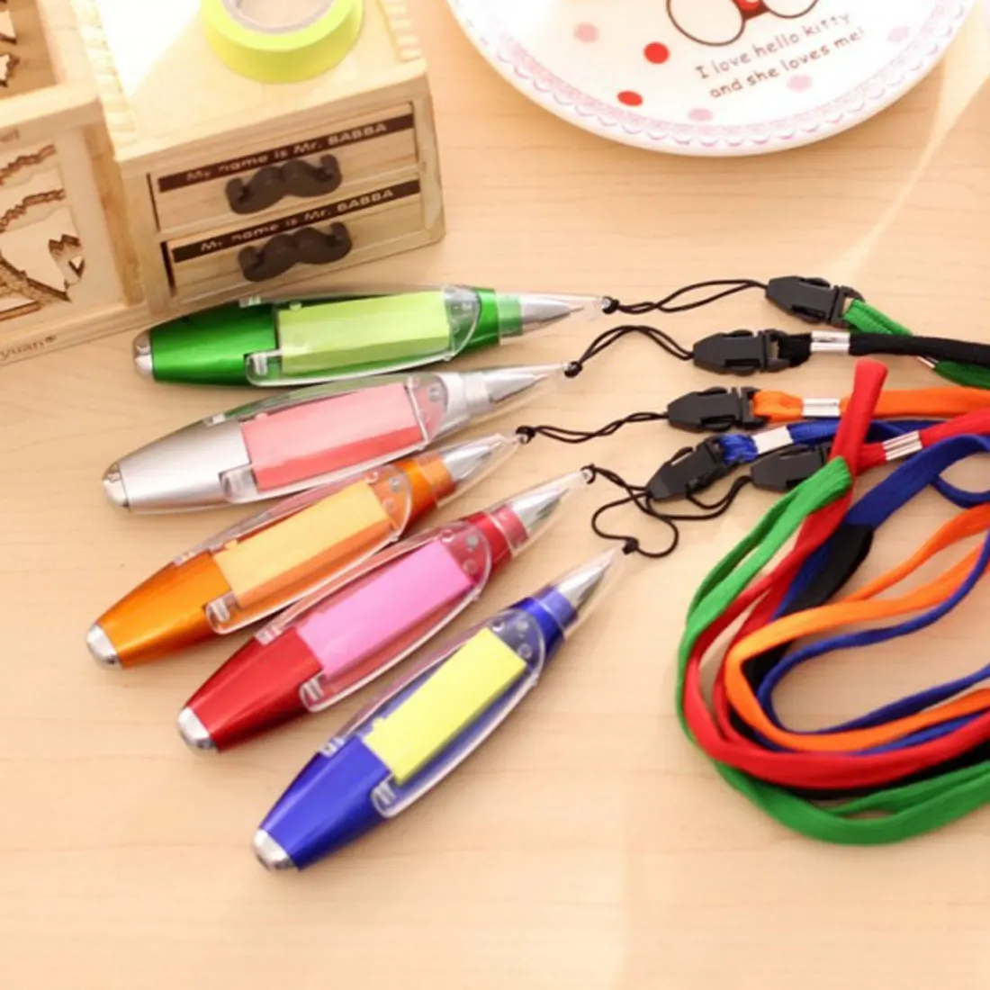 

FangNymph Cute 3 in 1 Multifunction Ballpoint Pen Creative Light Pen With Memo Pad For Kids Gift school Stationery