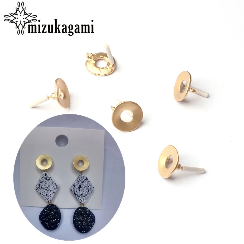 Golden Zinc Alloy Metal Round Earring Base Connectors Linker For DIY Fashion Tassel Earrings Jewelry Accessories