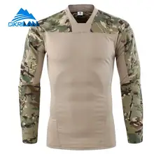 Новые камуфляжные мужские быстросохнущие футболки для походов на открытом воздухе, спортивные альпинистские охотничьи Тактические футболки для мужчин с длинным рукавом, армейские походные футболки