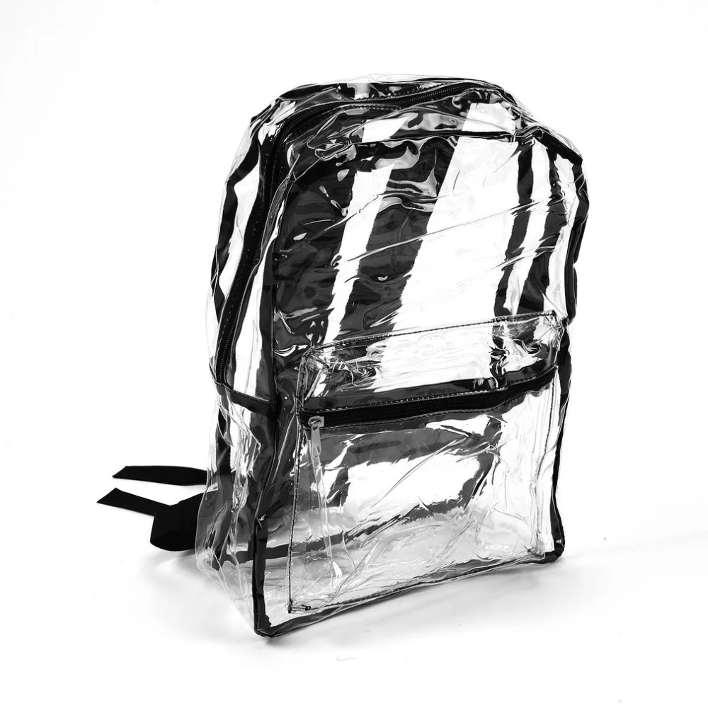 أزياء النساء شفافة على ظهره أكياس للنساء 2018 مدرسة حقائب الفتيات PVC مدرسة حقيبة