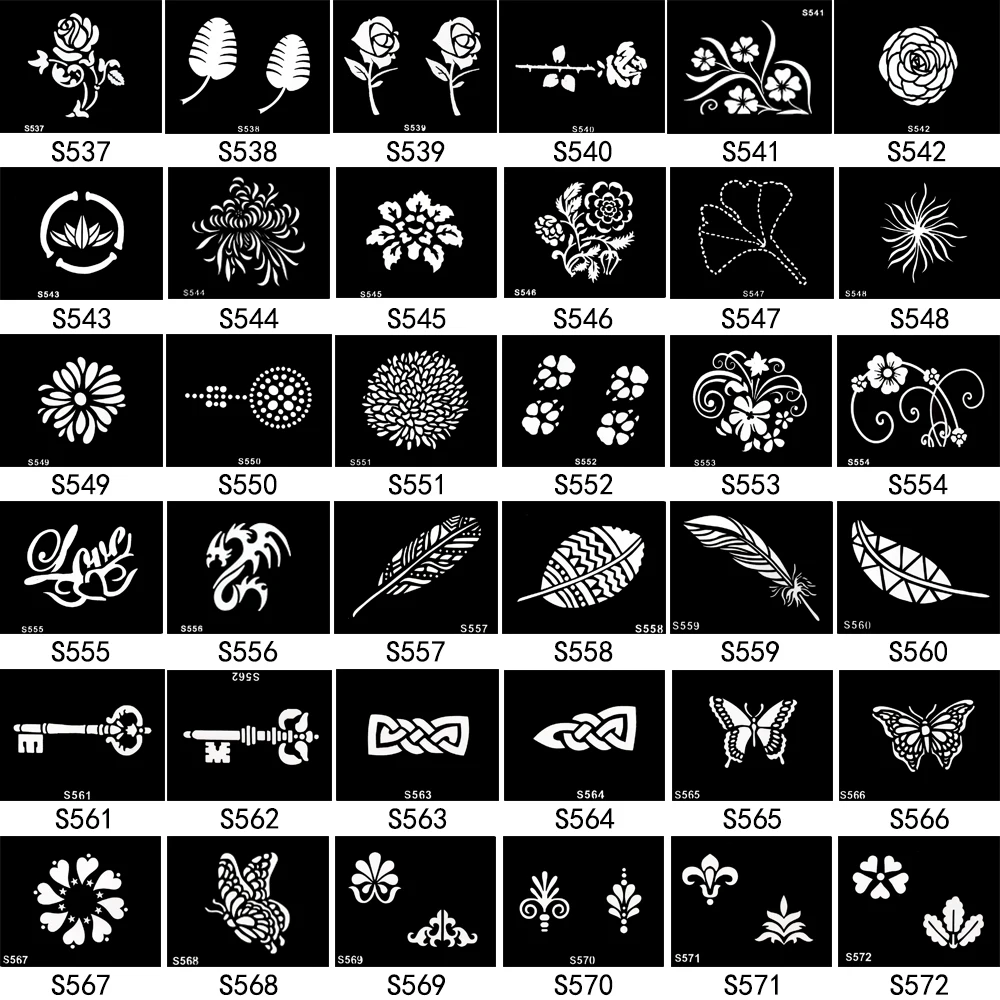 5 шт./лот, маленький трафарет для тела хны, 72 дизайна, дерево жизни для женщин, сделай сам, ручная работа, для ног, аэрограф, рисунок, шаблон для татуировки