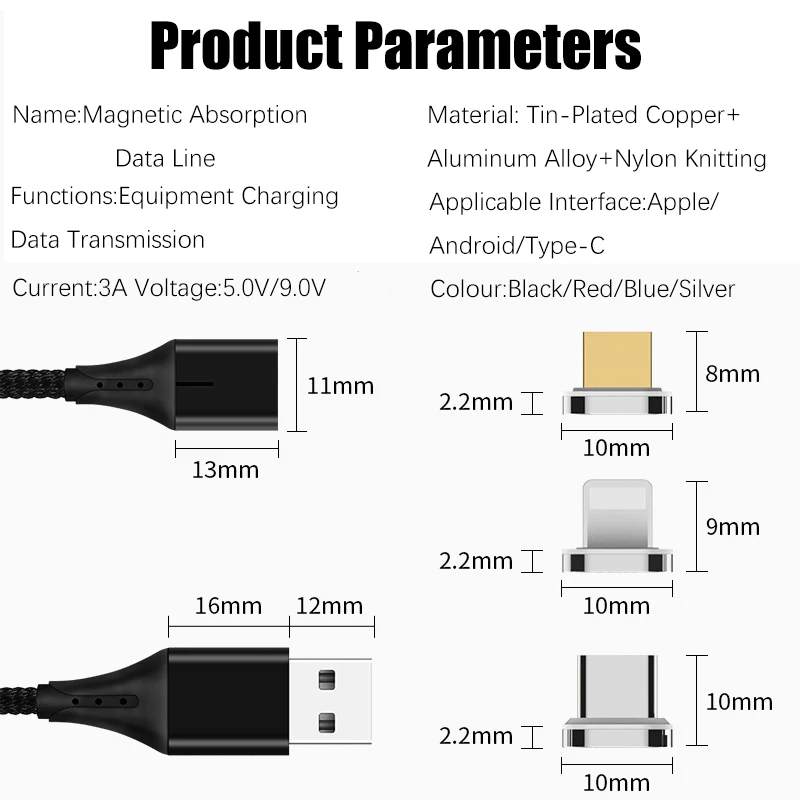 KingFriend Магнитный Micro USB кабель для iPhone samsung type-c зарядка магнит быстрое зарядное устройство USB кабели для мобильных телефонов