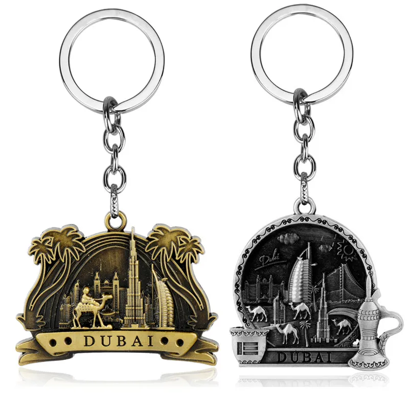 

MQCHUN Creative Trinket DUBAI 3D Relief Building Pattern Tags Pendants Keychain Key ring Souvenirs