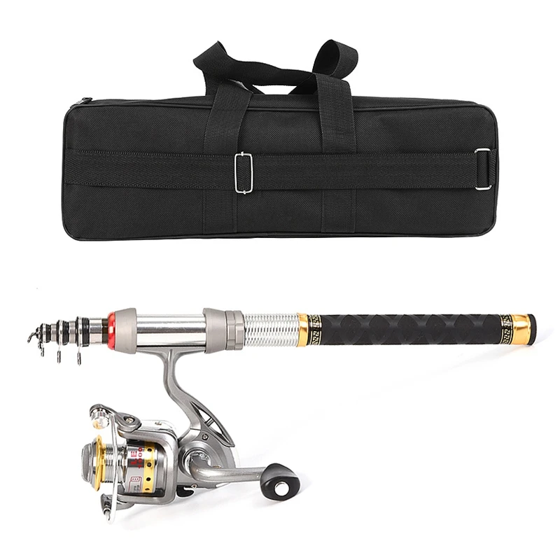 ليو تلسكوبي الصيد قضيب و بكرة كومبو يشبع عدة الغزل الصيد بكرة والعتاد المنظم القطب مجموعة