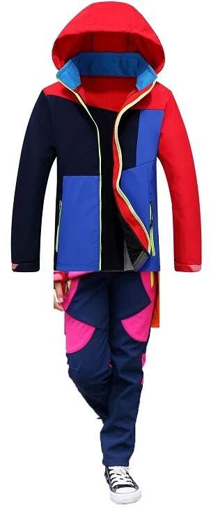 Водонепроницаемый ветрозащитный Теплый детский комплект одежды для мальчиков и девочек, детская верхняя одежда, спортивный костюм для детей 2-10 лет - Цвет: Model 4