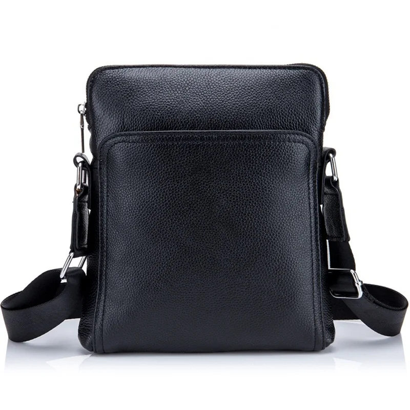 

Genuine Leather men bag casual business men shoulder crossbody bag high quality cowhide zipper fashion male messenger bags