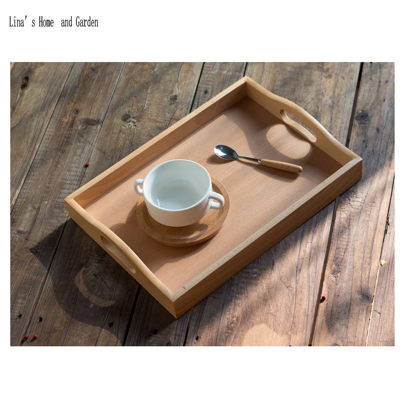 birch cutout handles primitive original rectangle solid wooden serving tray (2)